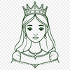 Royal Cartoon Cutie An SVG vector art image featuring a cartoon girl in a royal outfit.