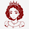 Digital Princess Portrait Illustration of a girl dressed as a princess in a stylized, digital format.