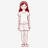 Beautiful Girl Illustration in Scalable Vector Format A young girl illustration created as a scalable vector graphic.