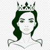 An SVG vector design featuring a smiling girl dressed as a royal princess.