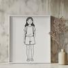 Minimalist Girl SVG Design A young girl in a casual outfit, illustrated with clean lines and minimal details.