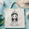 Royal Lady Silhouette A digital illustration of a female royalty figure in traditional attire.