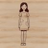 Colorful illustration of an adolescent girl as a clip art element.