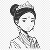 A young female character in royal attire, suitable for use as vector art or clip art.