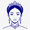 Illustrated Royal Lady A digital illustration of a female princess with royal attire.
