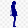 Cute Girl Silhouette in Various Poses A vector graphic illustration of a young girl in various poses.