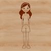 A young female figure in a simple design created using vector graphics.
