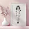 A young female figure created as a vector graphic.