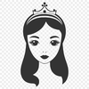 A young girl dressed as a princess in a medieval-style gown, suitable for vector art and digital designs.