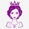 A female character dressed as a princess with royal attire and accessories.