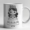 Princess Girl Vector Art A young girl dressed as a princess in royal attire, suitable for vector art and commercial or personal projects.