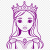 Digital Princess Clip Art Design An illustration of a girl in royal attire designed as a digital clip art.
