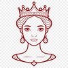 Medieval Princess Illustration A regal female character in a medieval-inspired setting, suitable for vector design and cutting machine projects.