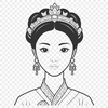 A female royal character designed as vector art, suitable for cutting machines or laser cutters.