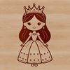 A young female figure wearing a royal gown, suitable for vector design or clip art use.