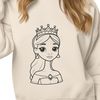 Royal Princess Illustration A young female princess in a traditional royal costume, ideal for custom design projects.