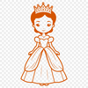 Beautiful Princess Clip Art Image A young female princess character in a medieval setting, created as a vector SVG image.