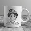 Royal Female Character Clip Art Design A young female character in a royal dress and crown, suitable for clip art designs.