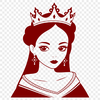 A regal young girl in a princess gown, suitable for digital crafting and design projects.