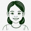 Simple Girl Silhouette Design A young girl silhouette with simple shapes and clean lines, ideal for digital cutting machines like Cricut.