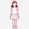 Child Portrait SVG Clip Art A digital SVG representation of a child's portrait.