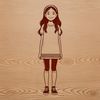 A young female character illustrated in vector format.