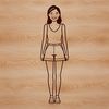 A simple illustration of a young female figure created using vector graphics.