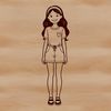 A young female figure in vector format, ideal for digital design and printing.