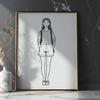 Beautiful Cartoon Girl Graphic Template Cartoon style drawing of a girl designed as a graphic template.