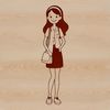 Beautiful Child Clip Art A young female child depicted in a simple illustration.