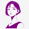 Clean Vector Portrait A young girl depicted in a clean vector illustration style.