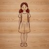 Young Girl Digital Illustration SVG A digital illustration of a young female figure created with vector graphics.
