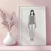 Simple Girl Illustration in Vector Style SVG vector art illustration of a young girl in a simple design style.
