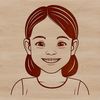 A young girl character illustrated in a simple style with clean lines.