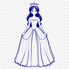 An SVG illustration of a little girl in a regal gown, suitable for digital design projects.
