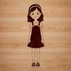 Girl Silhouette Clip Art Young female figure as SVG clip art illustration.