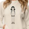 Cricut Cutting Machine Template Design A vector illustration of a young girl with detailed features.