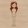 A digital vector illustration of a young girl in a simple design.