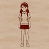 Free Girl SVG Design A young female figure in a simple pose, created as a vector graphic.