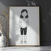 Girl Illustration Vector Graphics Design A digital illustration of a young girl, designed as scalable vector graphics.