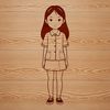 Young female figure in vector format.