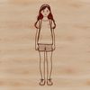 A young female silhouette made from simple vector shapes for design and crafting projects.