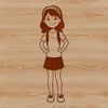 A minimalist illustration of a girl created as vector art.