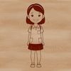 A digital illustration of a young female figure in a neutral pose, suitable for vector art and cutting machine designs.