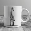 A large, even-toed ungulate with a long neck and spotted coat.