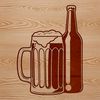 A digital illustration of a beer glass on a table, suitable for graphic design projects.