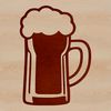 Stylized Beer Glass SVG Icon A stylized illustration of a beer glass filled with a foamy head.