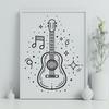 Artistic Guitar Digital Artwork - Free SVG Download