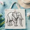 Standing Elephant DXF - Printable Artwork For Commercial Use