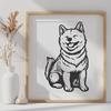 Sitting Shiba Inu Illustration